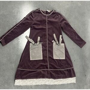 Kidichic Girls Dress 8 Purple‎ Velvet Lace Gothic Antique Victorian Style